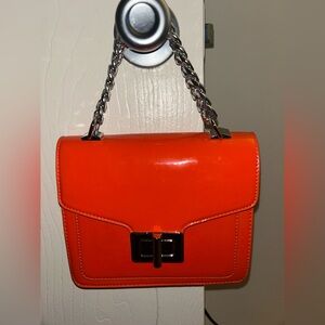 Orange Chain Strap Women's Bag
